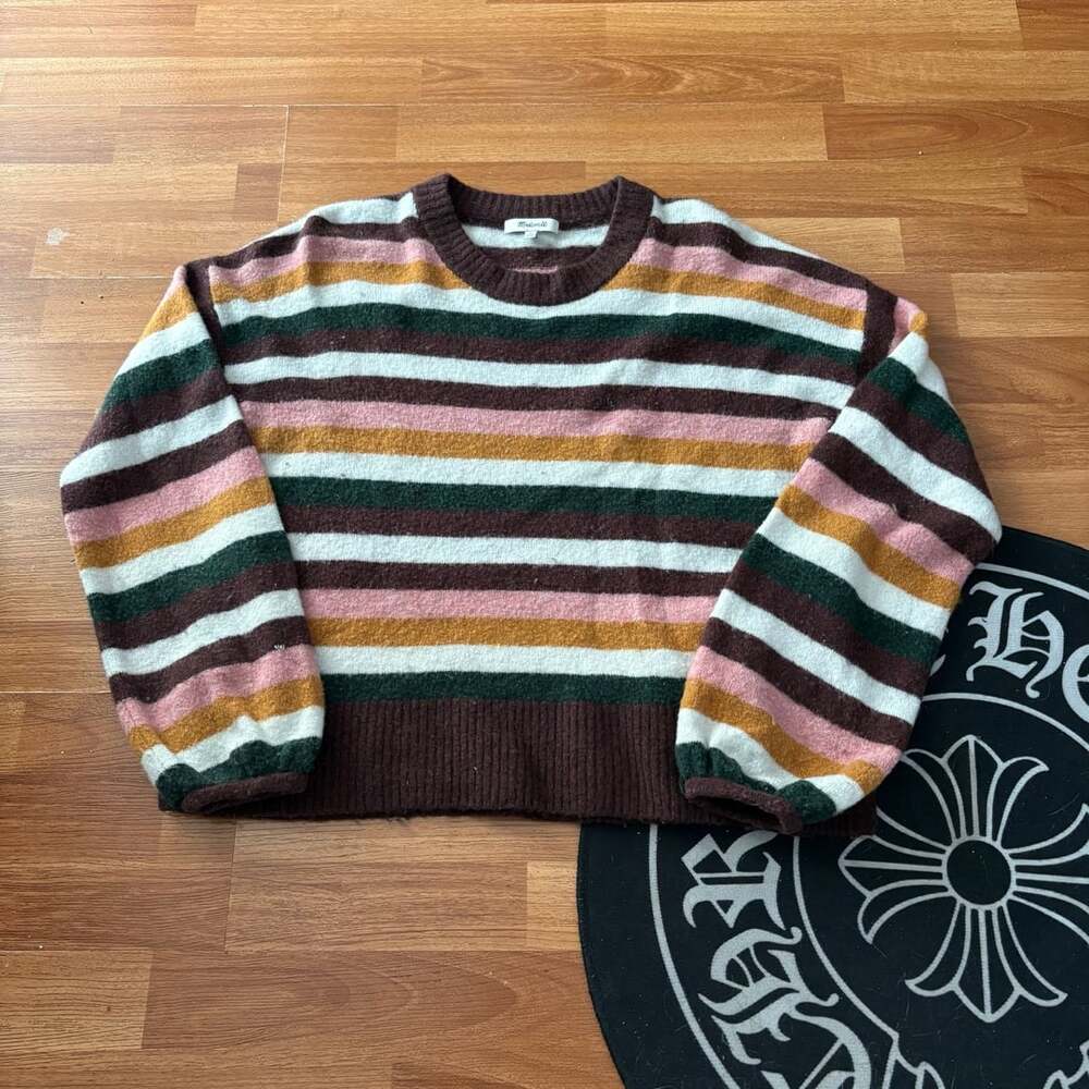 Madewell Striped Sweater Multicolor Alpaca Blend Pullover M